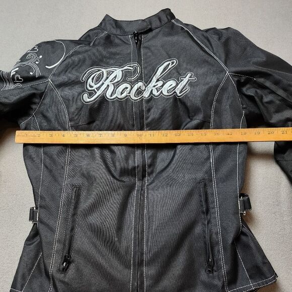 Joe Rocket Motorcycle Jacket Womens S Black Armored Padded Lined Embroidered - Picture 14 of 14